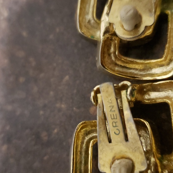 Vintage Earrings Clip on Rena Lange Made in France 80s Costume Jewellery Gifts - Picture 4 of 4